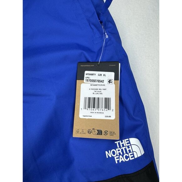 The North Face Boys Freedom Insulated Snow Pants Blue Black NWT Size XL 14/16 - Picture 3 of 5